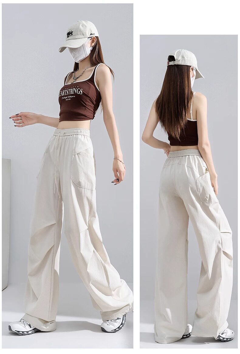 Quần culottes nữ ống rộng cạp cao chất liệu băng lụa mềm rủ — Quần trắng 99 chi tiết 21