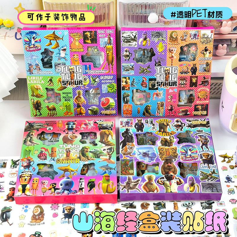 Set de 100 pegatinas kawaii para diario o scrapbooking – diseños variados y coloridos