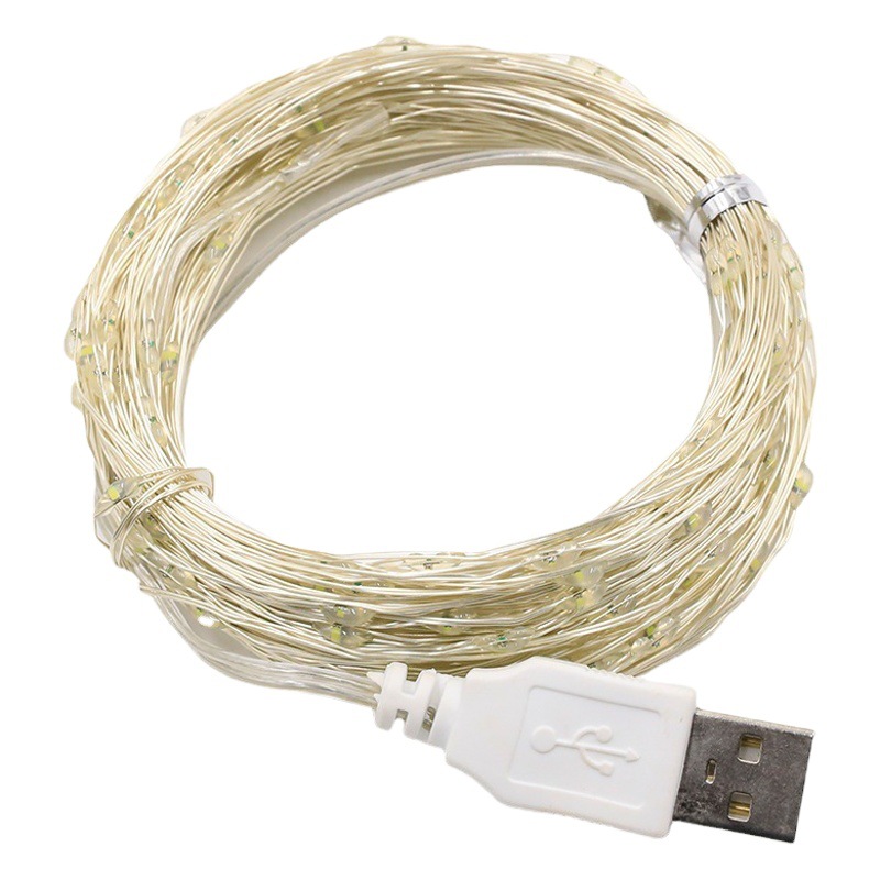 El suministro transfronterizo a prueba de agua LED Cadena de luz tanque de peces luz decorativa olla decorativa Luz de alambre de cobre luz siempre brillante USB alambre de cobre Cadena de luz