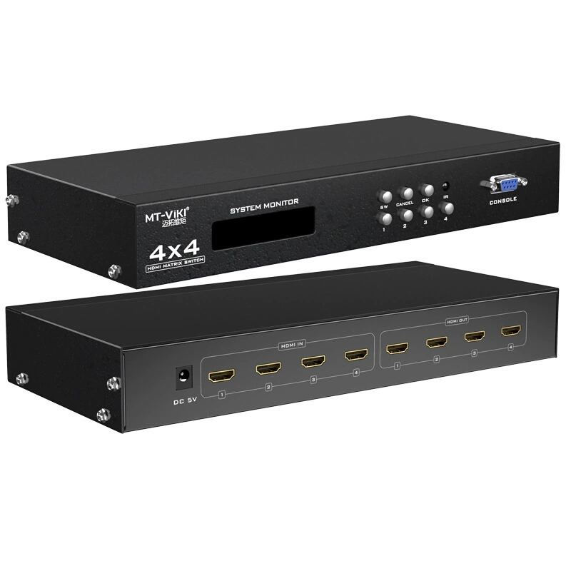 Матсвея MT-HD414 четырех-в-четырех входов-выходов HDMI матричный переключатель высокого разрешения 4-в-4 звуковое видео диспетчер