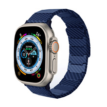 适用ultra 8表带苹果手表iWatch碳纤维磁吸链式回环表带apple 7ES