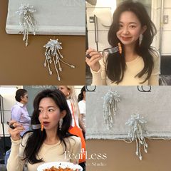 Fever同タイプの水晶ビーズのフリンジピアスの女性大衆は個性的でファッション的な雰囲気を誇張しています。