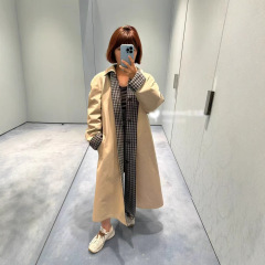 南油女装批发2025秋冬双面穿长款风衣女复古美拉德宽松大衣外套