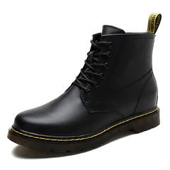 Winter Martin Men's Insoles Height Increase Men's Warm High-Cuffed Cotton Boots Snow Boots Invisible Height Increase Shoes 8CM Lacing Boots