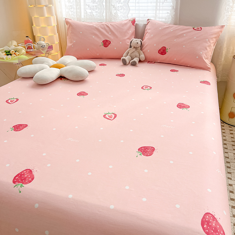 Nuevas sábanas de algodón lindo para niños de una sola pieza de algodón, dormitorio de estudiantes individual, traje de tres piezas de 1,5 metros, verano