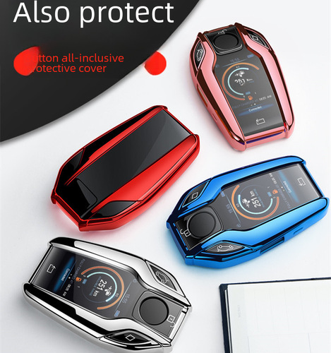 BMW 7 Series Key Case Compatible with 740, New 5 Series 530L, 6 Series GT Cars, x3 Liquid Crystal TPU Car Key Fob Case