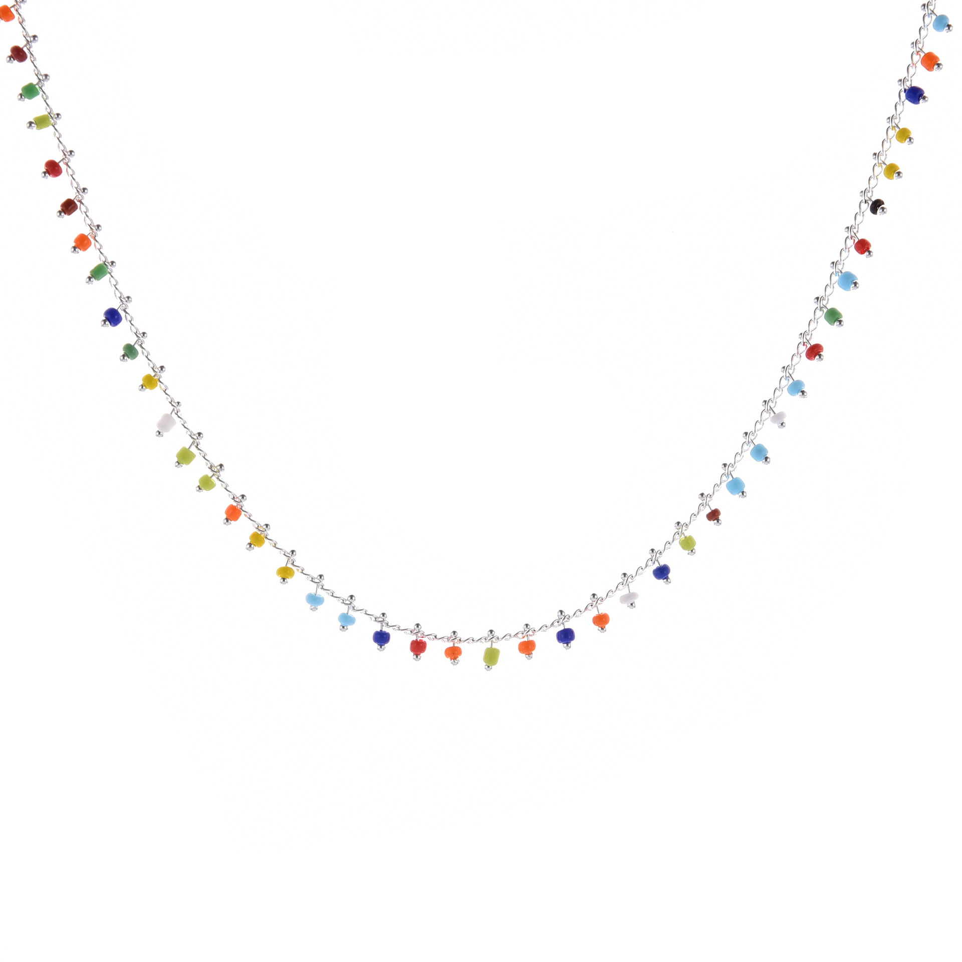 Girocollo boho in perline acriliche collana artigianale donna_voghion.com