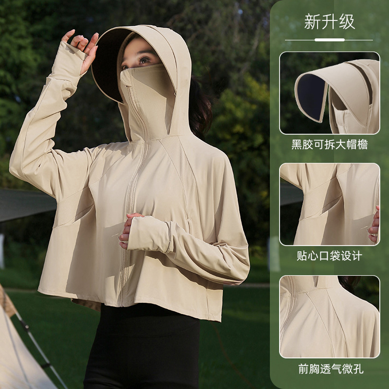 Moxun ロマンチックな日焼け止め服女性 2025 新しい夏のアイスシルクカーディガン軽量通気性抗 UV 日焼け止め服女性|undefined