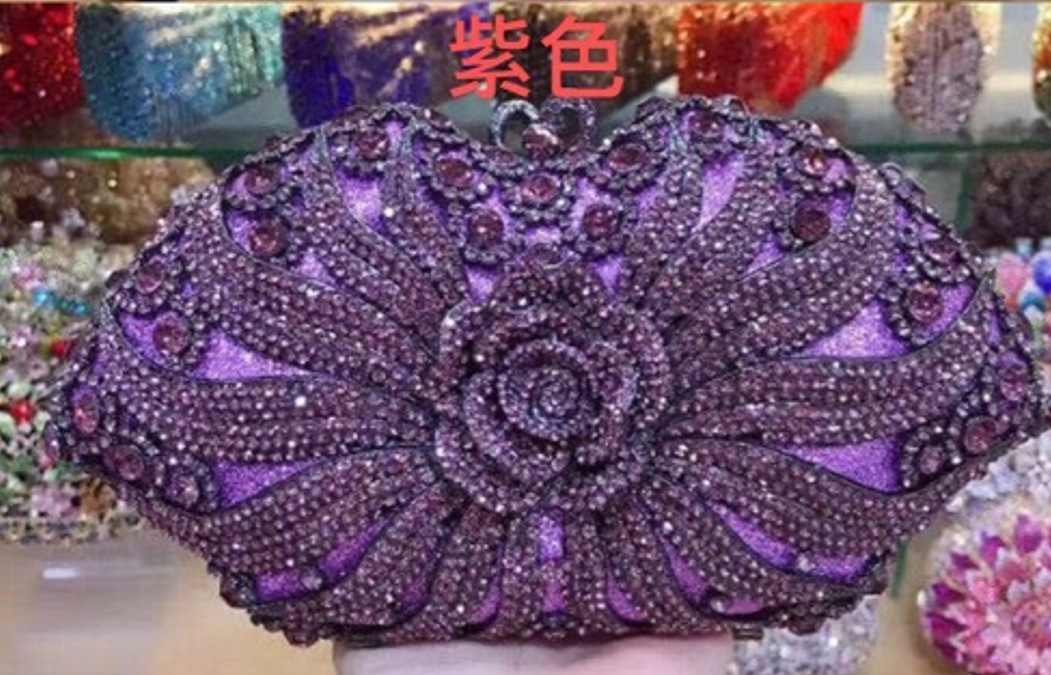 * Cross-border AliExpress hueco metal con diamantes bolsas de cena vestidos de banquete de damas bolsas de maquillaje de mano de diamantes completos