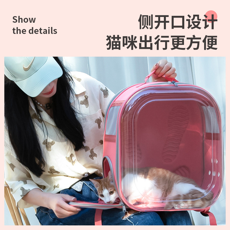 Mochila Transparente para Mascotas de PVC, Transpirable, para Salidas de Mascotas