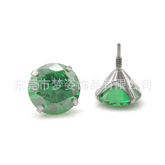 F136チタン長歯ピアス超フラッシュ爪5aジルコンg 23チタン合金人体穿刺アクセサリー耳骨釘