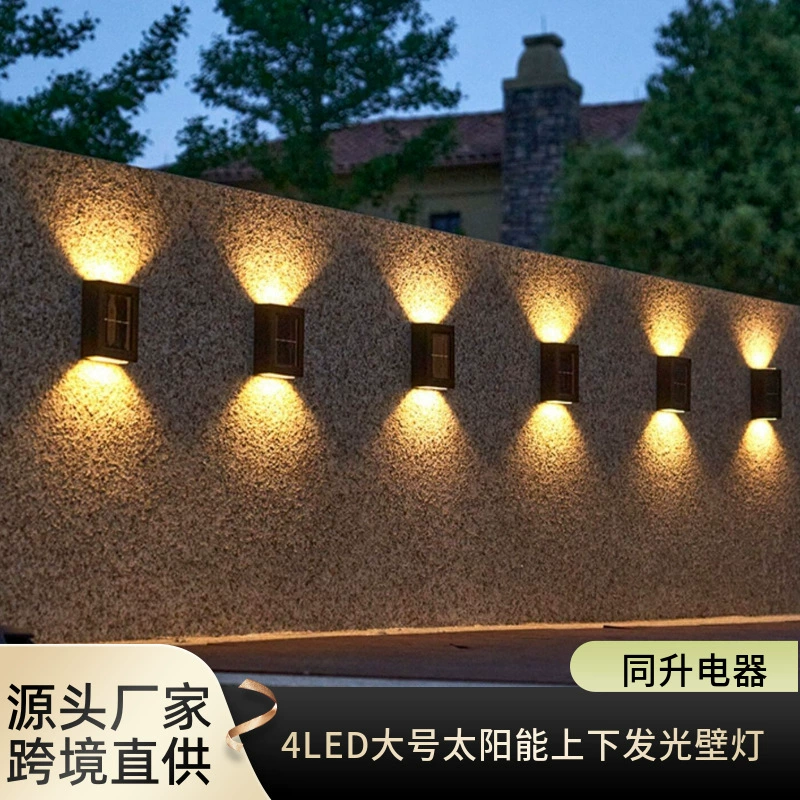 Солнечный настенный светильник Открытый декоративный сад Двор Бытовой настенный светильник Большой вверх и вниз свет Открытый декоративный настенный светильник