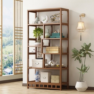 [Activity] New Chinese-style Antique Rack Duobao Pavilion Book Tea Set Solid Wood Storage Rack Tea Display Cabinet Pendulum