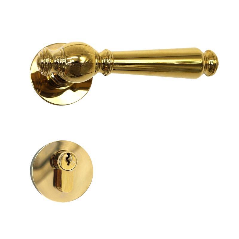 Cerradura de puerta de dormitorio estilo vintage francés, cerradura de calabaza, cerradura de puerta de madera dorada de lujo ligero, cerradura de puerta de habitación universal magnética silenciosa