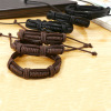 Woven fashionable leather bracelet for beloved, punk style, wholesale