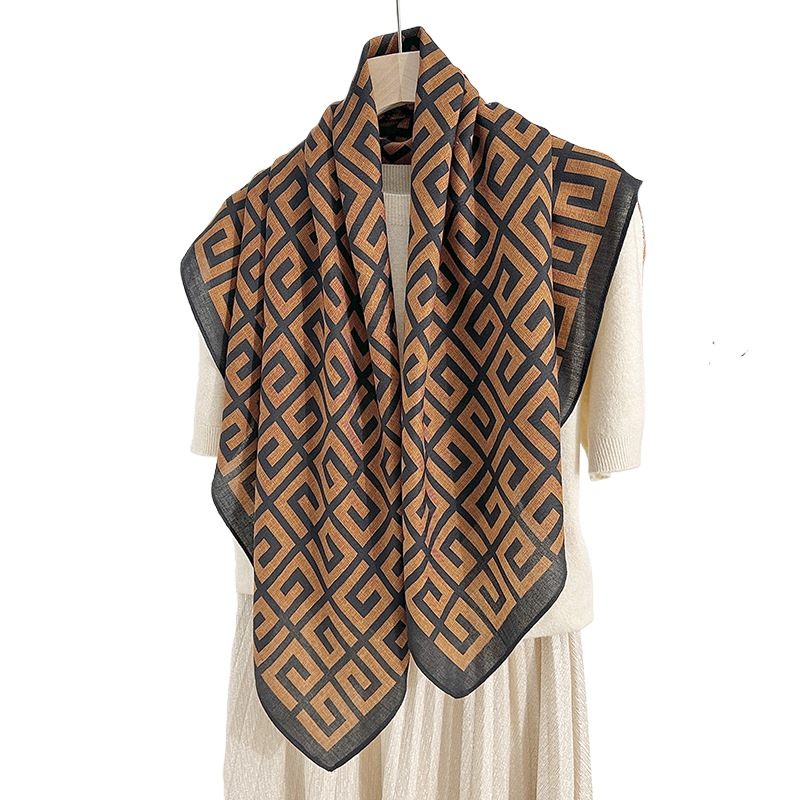 INS estilo simple de alta sensación de retorno 90 toallas de moda regalos de moda festivales de seda simulada toallas decorativas de seda de chevron