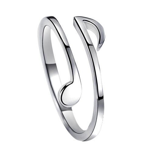 Internet celebrity's same creative hot sale Korean Dongdaemun silver-plated note ring for women Valentine's Day music ring
