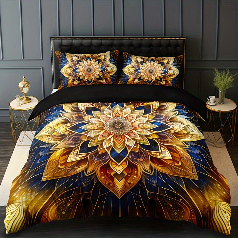 Transfronterizo textil para el hogar Mandala impresión digital quilt kit suave piel transpirable portador TEMU / JIT