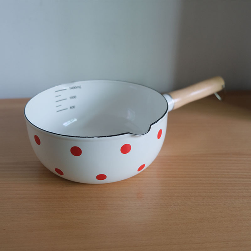 Cross-border Amazon source Japanese enamel snow pan milk pan instant noodle pan snail powder pan