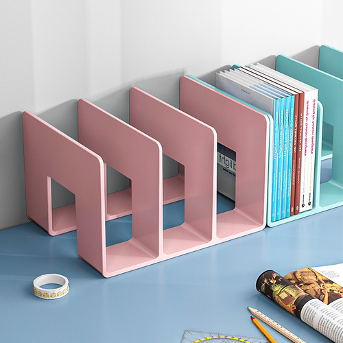 Bookends acrylic material Morandi color transparent student book desktop storage rack office stationery bookshelf wholesale
