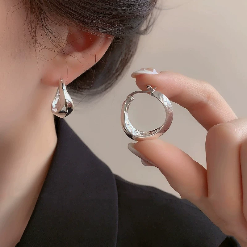 Серьги Silver 925, корейский цветочный минимализм, простой элегантный тренд