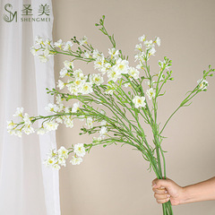 ゴムの布のバイオレットのシミュレーションの花の家庭装飾のハイエンドの花の花束の客間の飛燕草の結婚祝いの置物