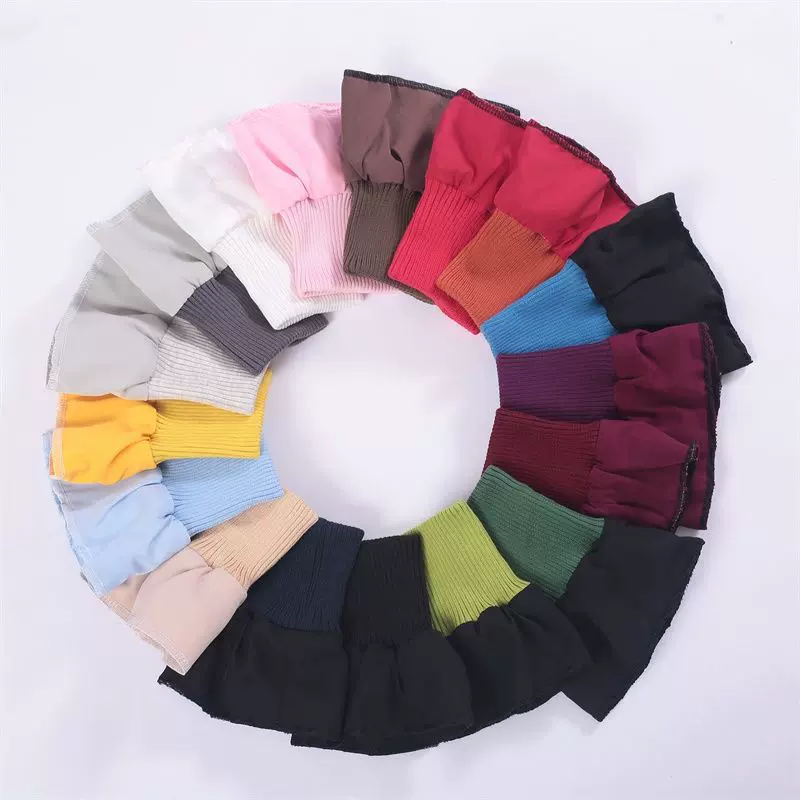 男女加厚防脏羽绒服螺纹袖口厚棉服保暖袖套加长松紧接边弹力辅料