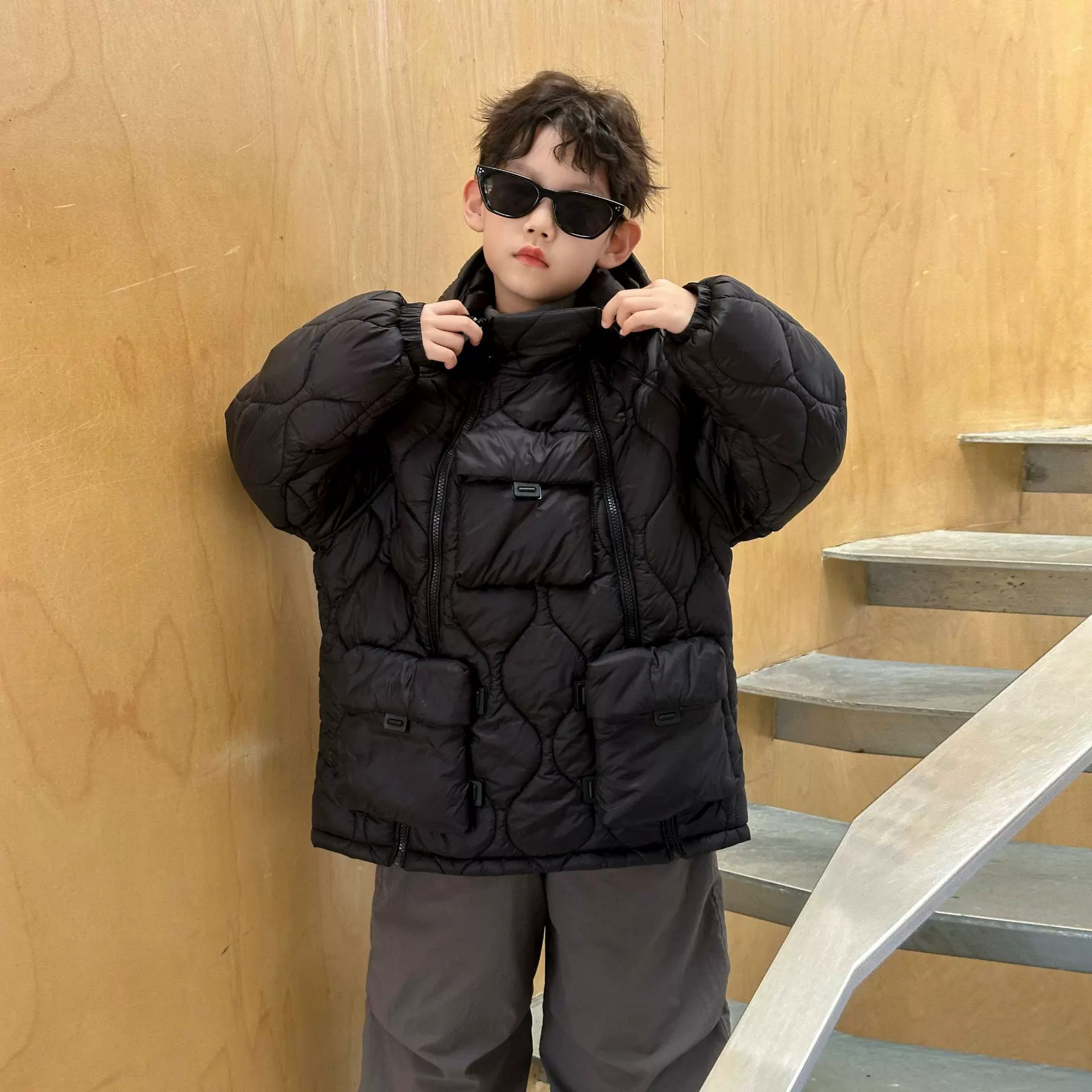男童冬款棉服加厚保暖棉衣外套2025冬季新款儿童面包服连帽童装潮