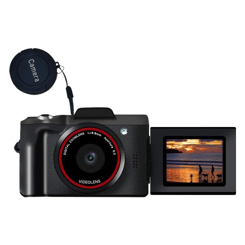 HD flip-pantalla selfie cámara de vídeo cámara digital de 16 millones de píxeles cámara DV transfronteriza Inglés