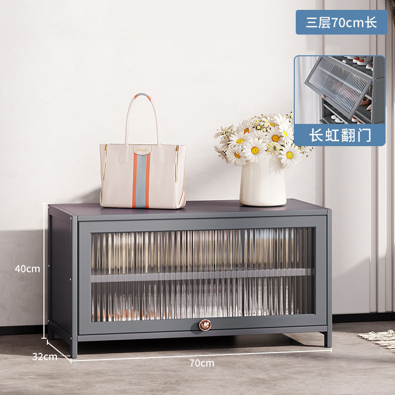 Estante de zapatos multicapa doméstico ligero a prueba de polvo armario de zapatos puerta de entrada estante multifuncional piso armario de almacenamiento de zapatos