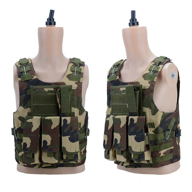 Outdoor tactical camouflage vest MOLLE triple quick disassembly assault vest Multifunctional CS training protective vest