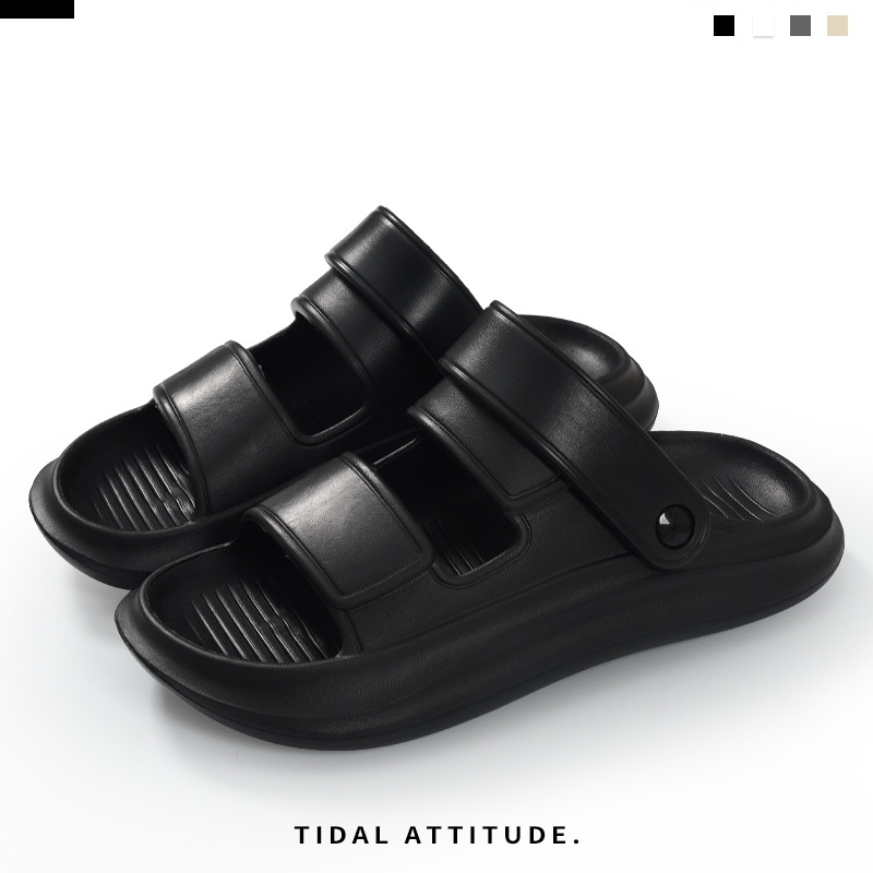 Zapatillas de suela gruesa para hombre con sentido de la mierda, tendencia y todo fósforo, se puede conducir con suela blanda, zapatillas de verano de alta elasticidad, zapatillas de playa