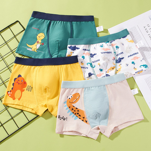 Children's underwear, boys' fine-gauze plain-knee pants, for young and middle school students, adolescents, boys' cotton four-square pants, Class A