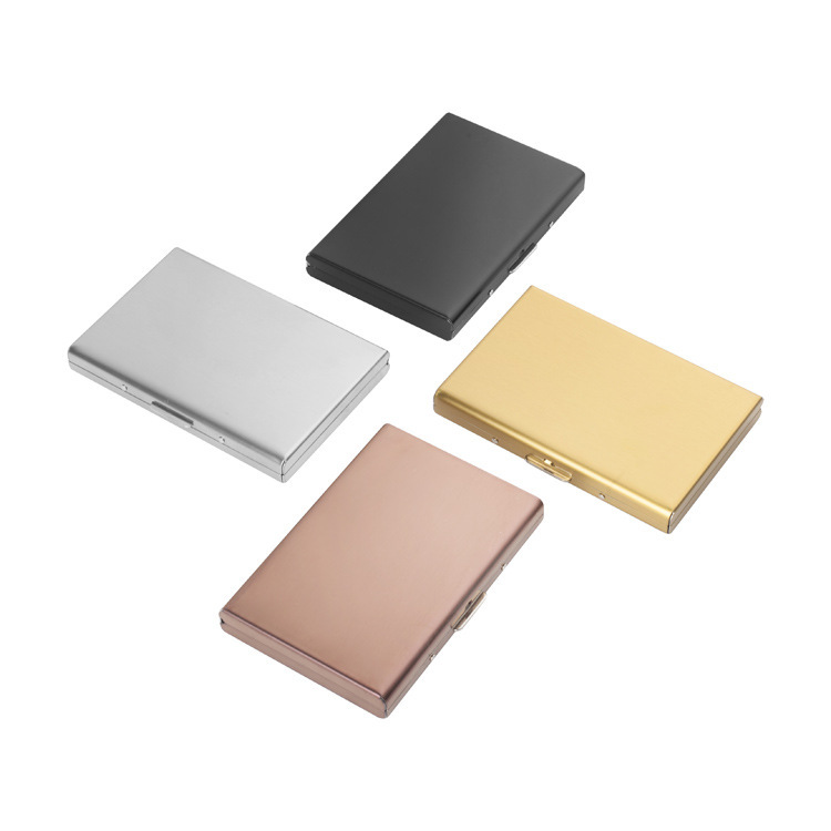 All Seasons Season Unisex Gender Fashion Style Square Shape Unisex Solid Color Stainless Steel Clasp Frame Card Holders