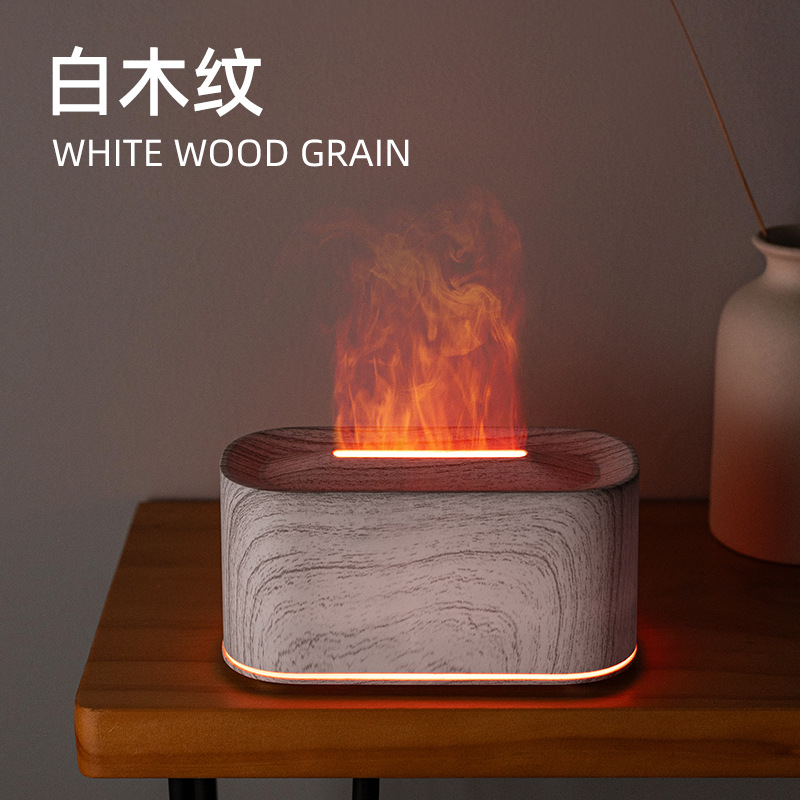 Nueva máquina de fragancia de llama usb agrietamiento de madera colorido creativo de simulación de atmósfera de lámpara hotel aroma de aceite esencial doméstico