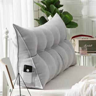 Japanese-style Tatami Soft Bag Triangle Large Backrest Nordic Solid Color Long Back Pillow Bedside Cushion Simple Removable and Washable Cross-border