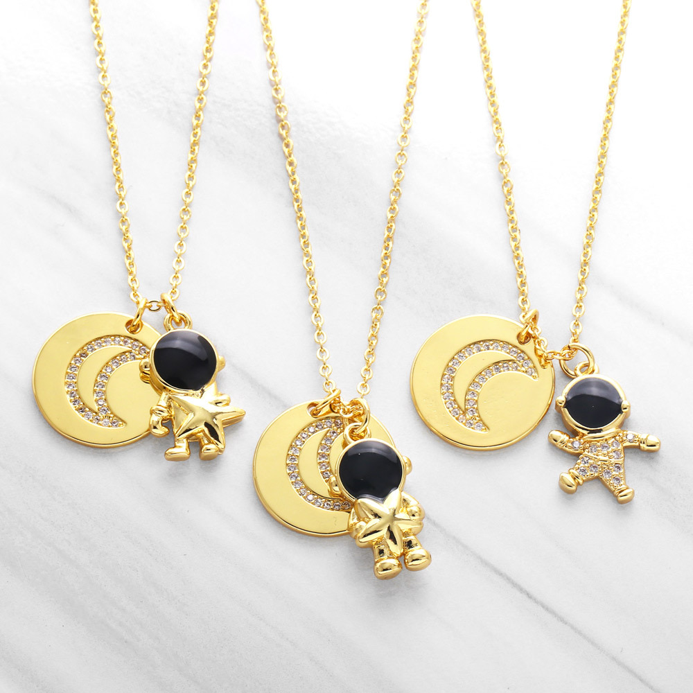 Astronaut necklace clavicle commemorative light luxury niche pendant