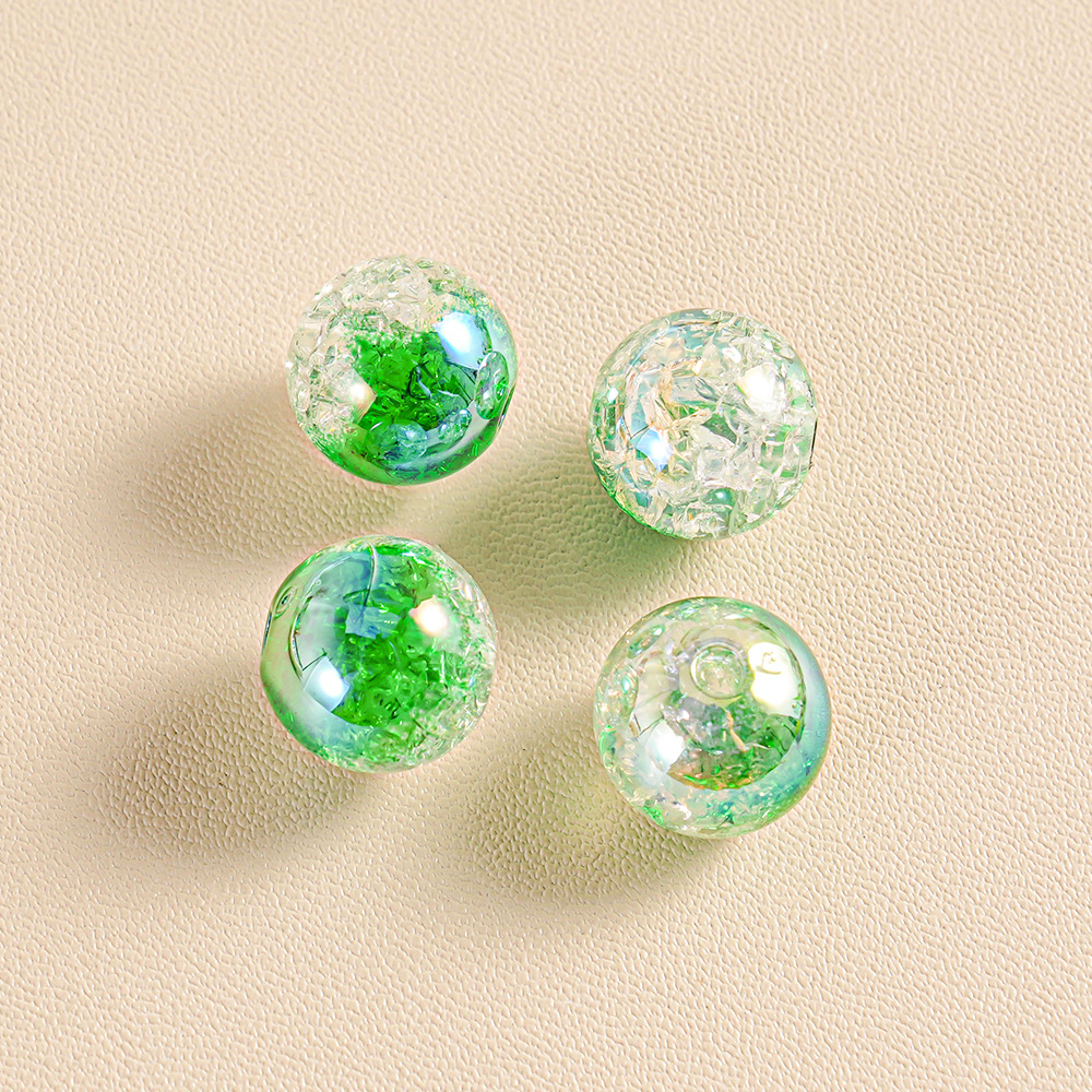 AB colorido, explosión transparente, grieta, vidrio de dos colores, cuentas, bricolaje, cadena de teléfono móvil floral, accesorios de cuentas al por mayor