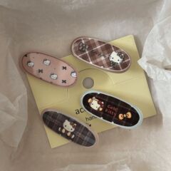 秋季新款咖色猫咪椭圆发夹日系简约少女碎发鸭嘴夹发卡发饰批发夹