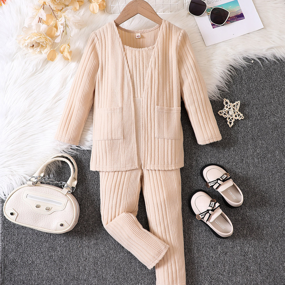 EW Kinderkleidung neue Produkte für Mädchen im Herbst und Winter, gestrickter Overall mit Streifenmuster, Strickjacke TZ887-C_voghion.com