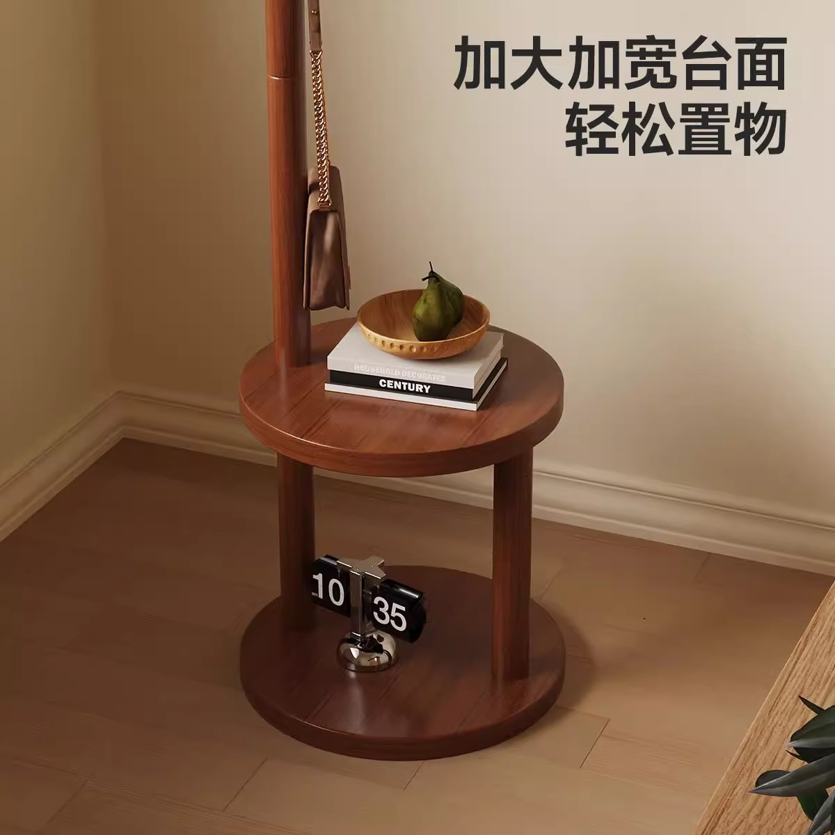 Percha de madera maciza piso a techo sala de estar no ocupa espacio, perchero de almacenamiento, ropa de cama de habitación, estante de ropa para el hogar