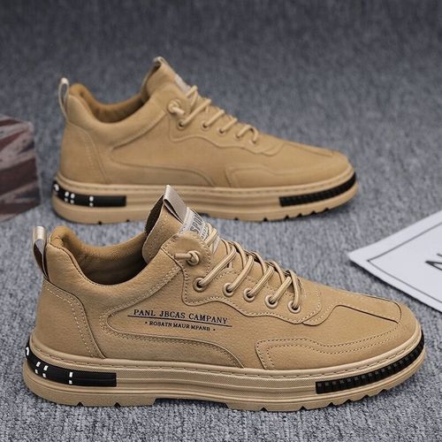Spring New Breathable Workwear Shoes for Men, Korean Style Trendy Matchable Sports Casual Shoes with Thick Sole, Daddy Trendy Shoes