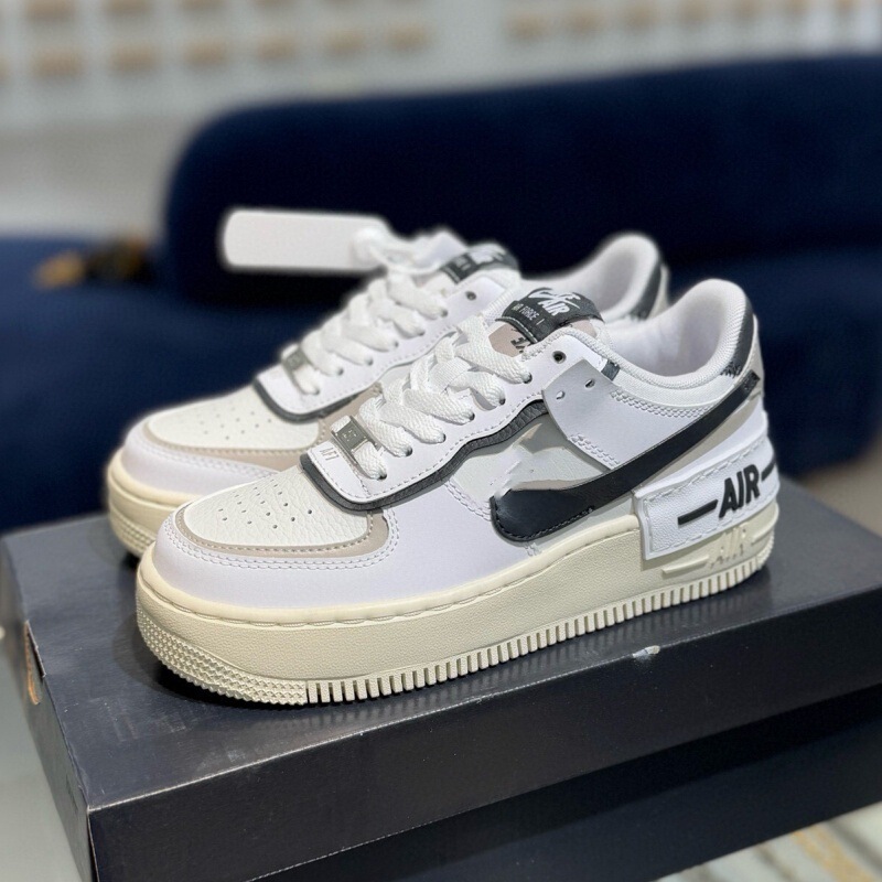 3A Sneakers Air Force One Patchwork Macaron Series Af1 Girls' White Shoes Men's and Women's Shoes Thick-Soled Color-Blocking Casual Shoes