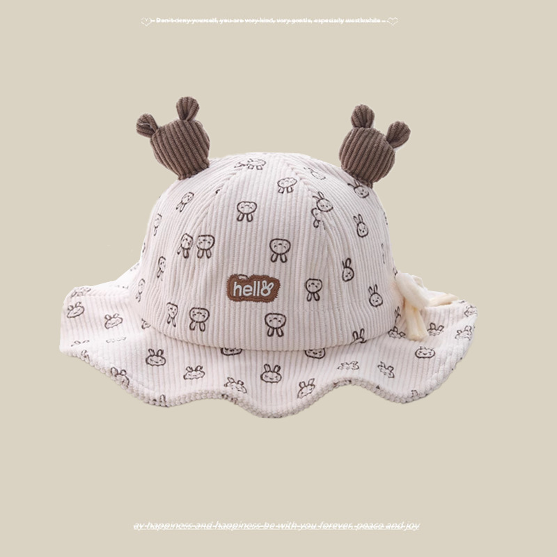 Sombrero para bebés sombrero pescador para bebés otoño y invierno para hombres y mujeres sombrero lindo conejo primavera y otoño sombrero para bebés