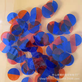 2025圆形双色渐变炫彩蓝自粘灯饰保护膜高透光摄影背景装饰贴膜塑