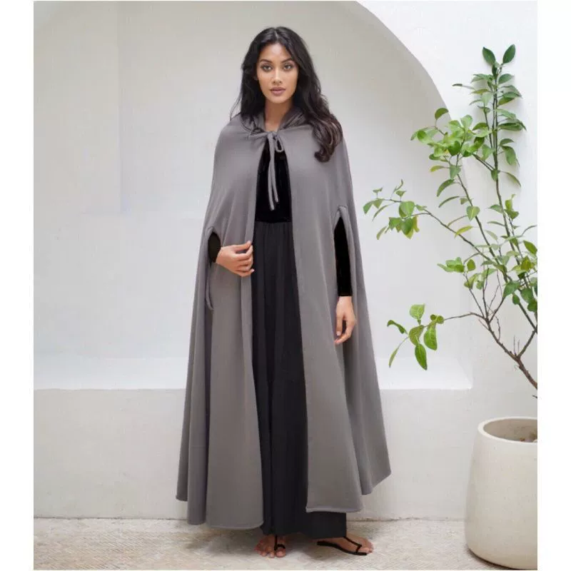 Demi-season warm Christmas trench coat for bride, woolen coat with hood