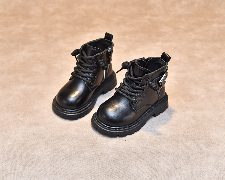 Scarpe da bambino Martin 2024 autunno e inverno nuove corte in stile britannico per ragazzi stivali singoli in pelle_voghion.com