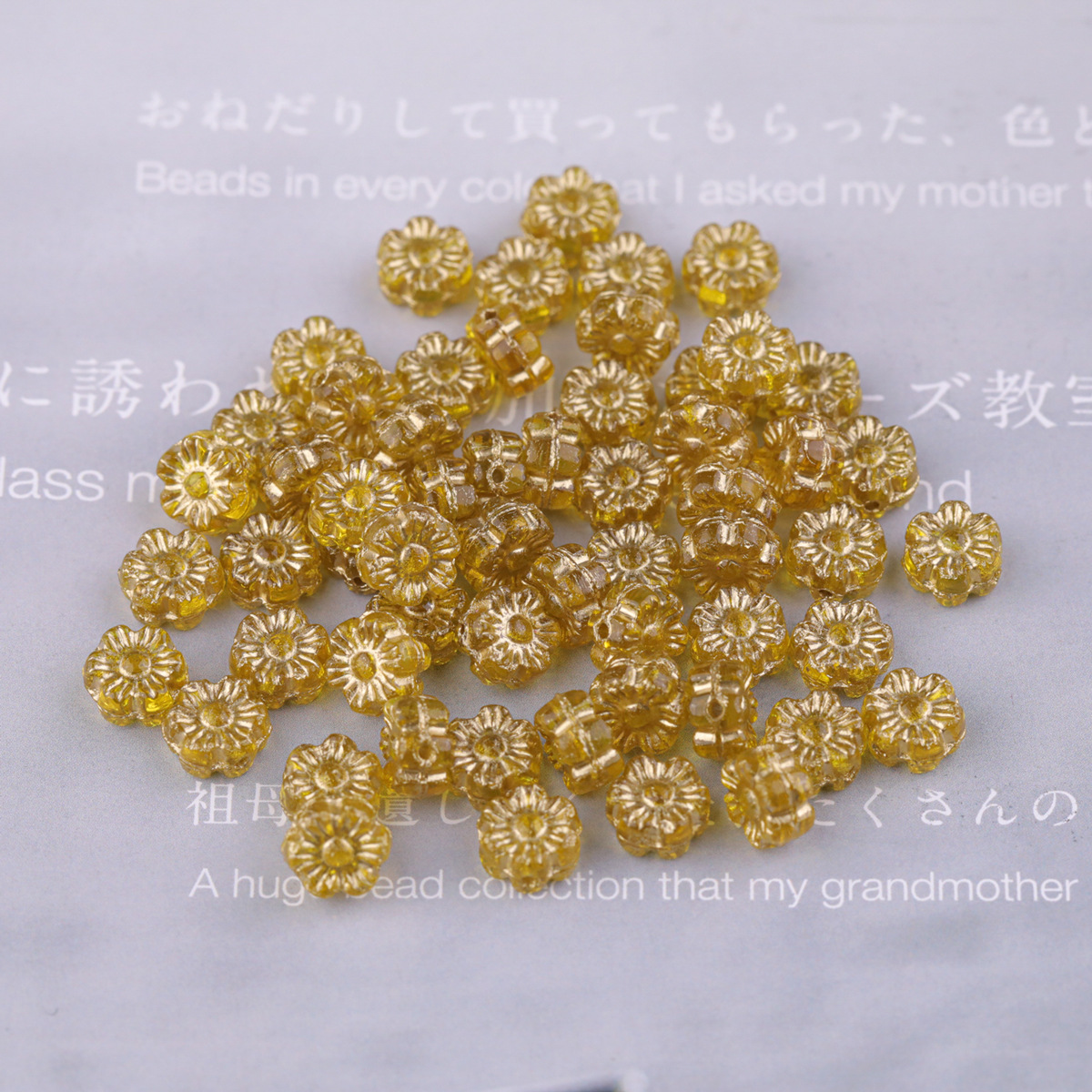 2025 nueva cuenta de vidrio checo preciosa flor hawaiana de vidrio 6mm aproximadamente 100 piezas accesorios de bricolaje