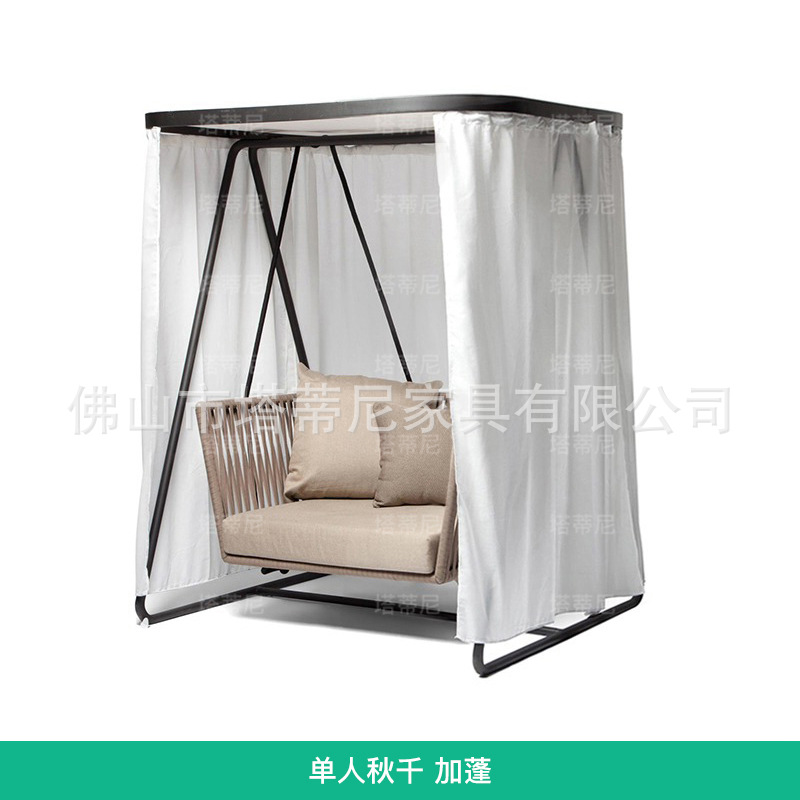 Swing al aire libre patio al aire libre balcón impermeable muebles de ocio cuerdas de cabina colgantes de caña sillas de caña image 8
