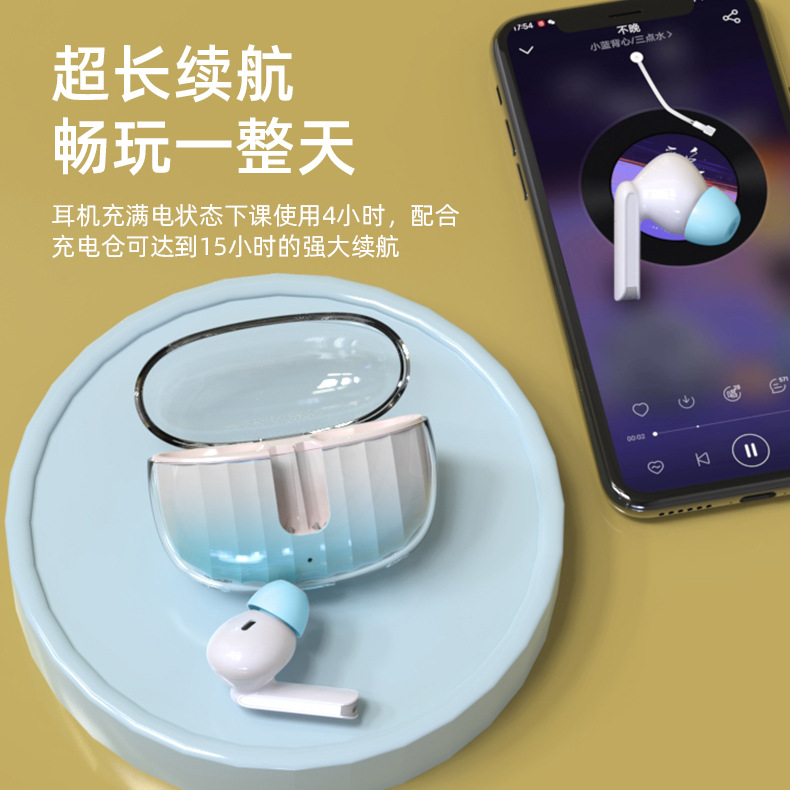 Nuevo modelo privado Y113 en la oreja TWS auricular Bluetooth inalámbrico ultra-larga resistencia gradiente color ENC auriculares de reducción de ruido